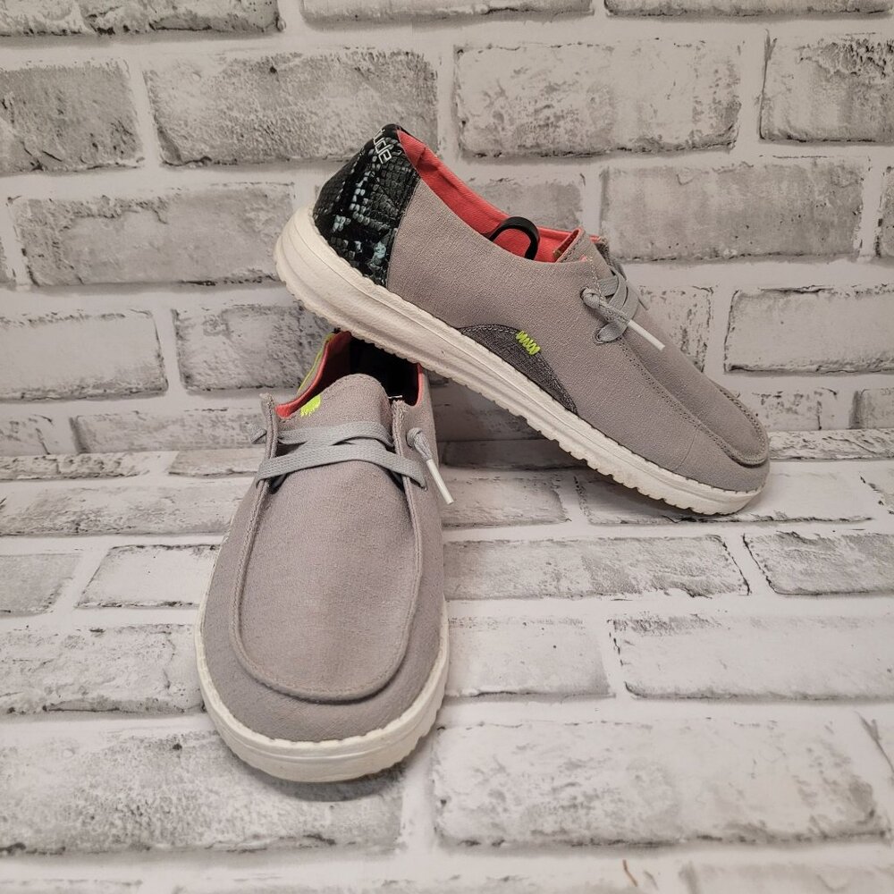 Hey Dude Gray and Black Flats